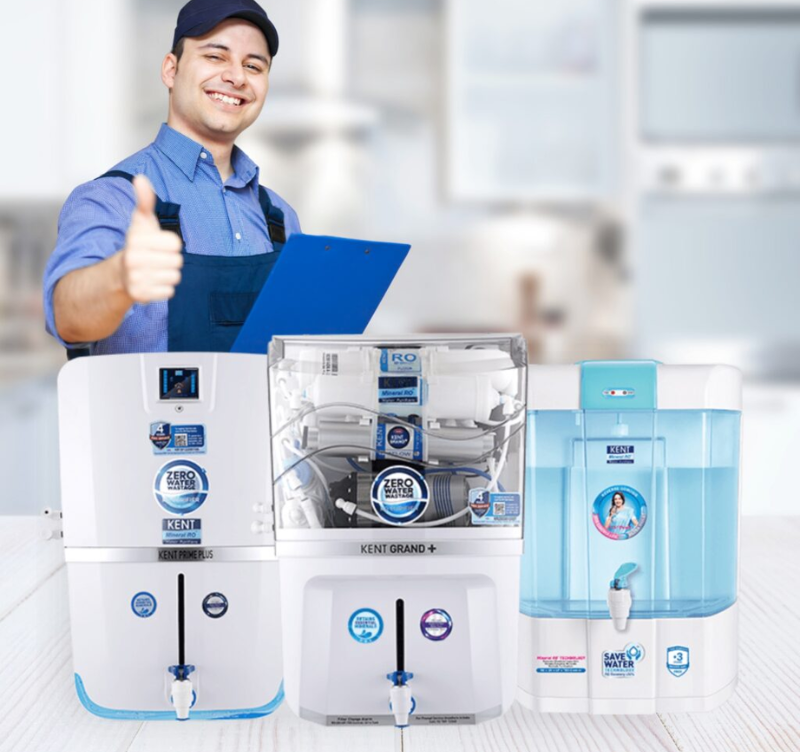Technician servicing RO purifier